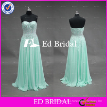 2017 ED Bridal Real Sample Sweetheart Low Back Beaded Bodice Mint Green Colored Free Prom Party Dress